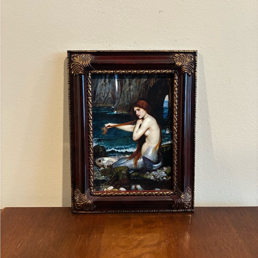 A Mermaid (1900) John William Waterhouse 7x9 Ornate Vintage Frame Art Print